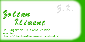 zoltan kliment business card