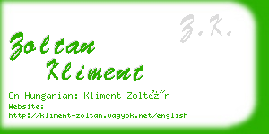 zoltan kliment business card